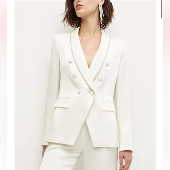 New! Veronica Beard Winter White Jagger rhinestone Dickey Jacket 27596 - Picture 1 of 16